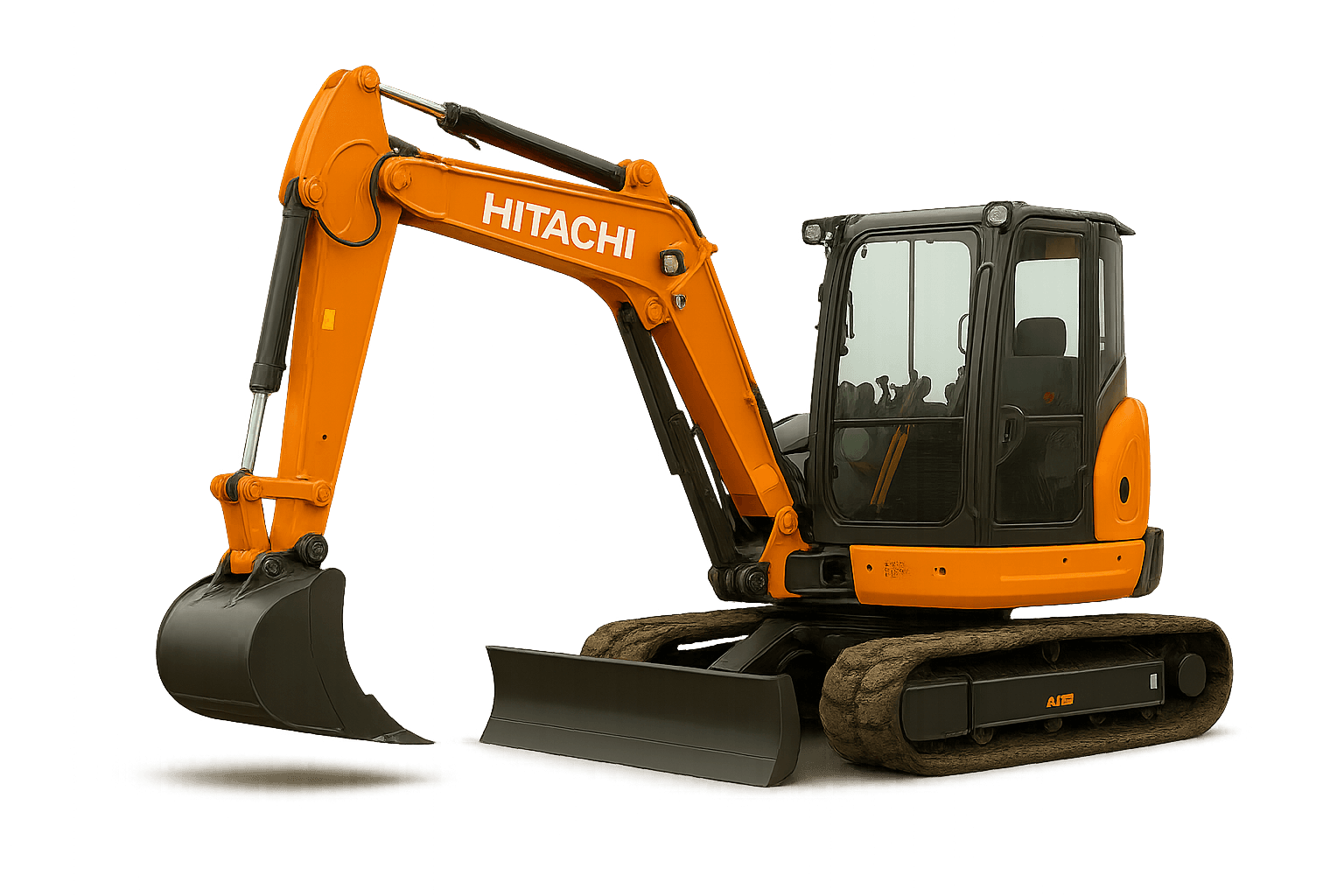 Minibagr Hitachi při práci